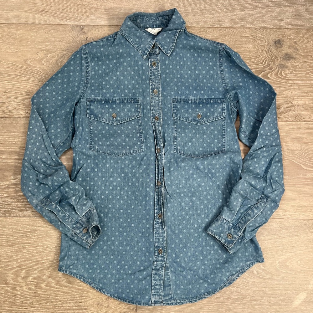Club Monaco Printed Denim Shirt